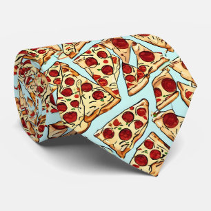  Light Blue Pizza Neck Tie