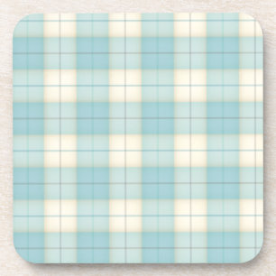 Light Blue Plaid Tartan Coaster