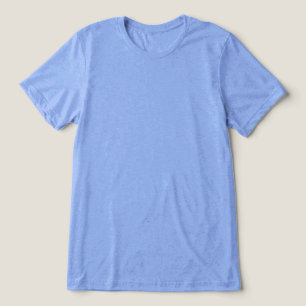 Light Blue Plain Blank Nothing on Front Tri-Blend Shirt