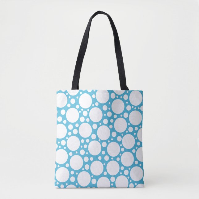 Light Blue Polka Dot Tote Bag (Front)