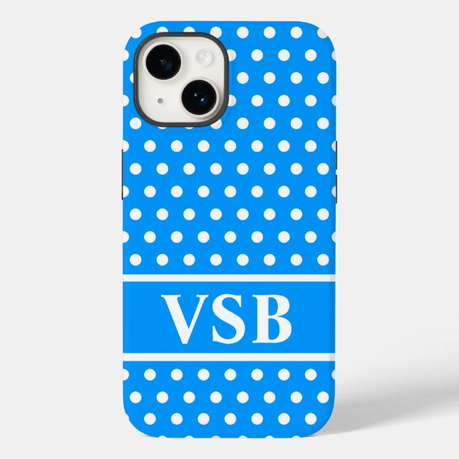 Light Blue Polka Dots Case-Mate iPhone Case (Back)