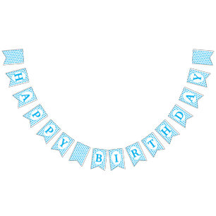 Light blue polka dots Happy Birthday Bunting