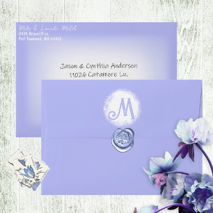 Light Blue Pre-addressed 5x7 Monogram Seal Envelope