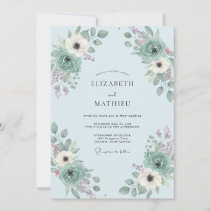 Light Blue Pristine Spring Wedding Invitation