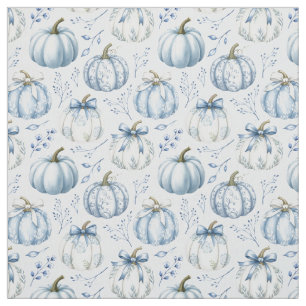 Light Blue Pumpkin Pattern - Fabric
