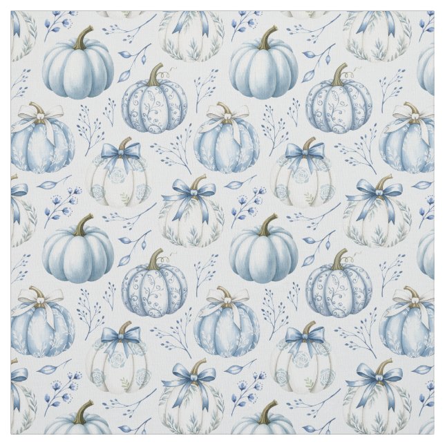 Light Blue Pumpkin Pattern - Fabric (Swatch)