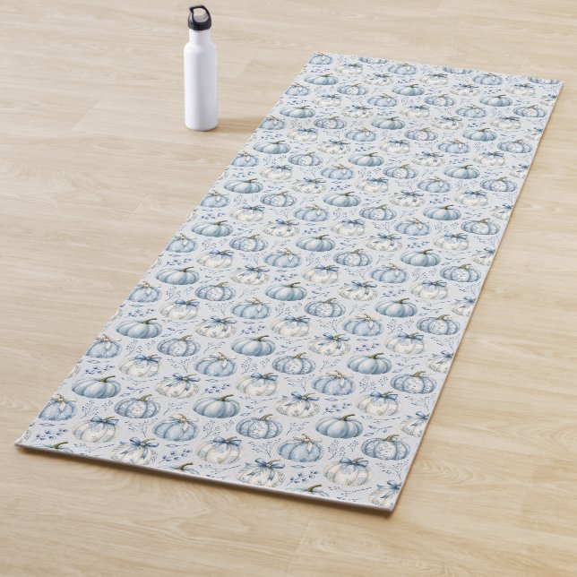 Light Blue PumpkinPattern - Yoga Mat (In Situ)