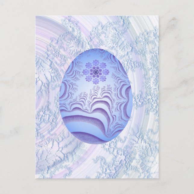 Light Blue & Purple Painted Egg Postcard (Front)