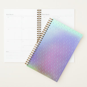 Light Blue Purple Vertical Waterdrops Unicorn Planner