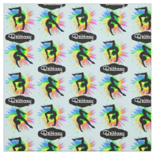 LIGHT BLUE RAINBOW PERSONALIZED GYMNASTICS FABRIC