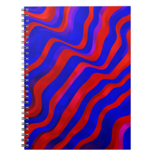Light Blue, Red texture with wry lines. Gradient i Notebook