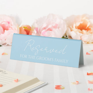 Light Blue Reserved for Groom's Family Wedding