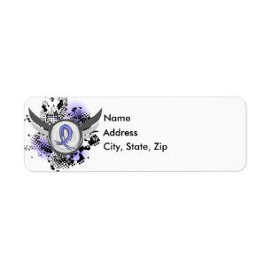 Light Blue Ribbon And Wings Prostate Cancer Return Address Label