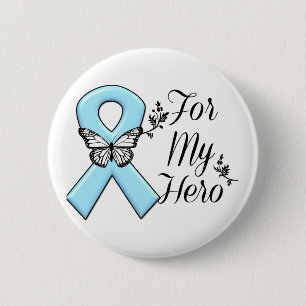 Light Blue Ribbon For My Hero 6 Cm Round Badge