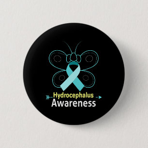 Light Blue Ribbon Hydrocephalus Awareness 6 Cm Round Badge