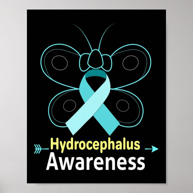 Light Blue Ribbon Hydrocephalus Awareness  Poster (Front)