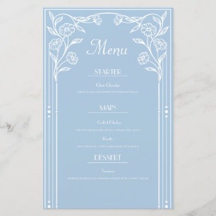 Light Blue Romance and vintage sophistication Menu