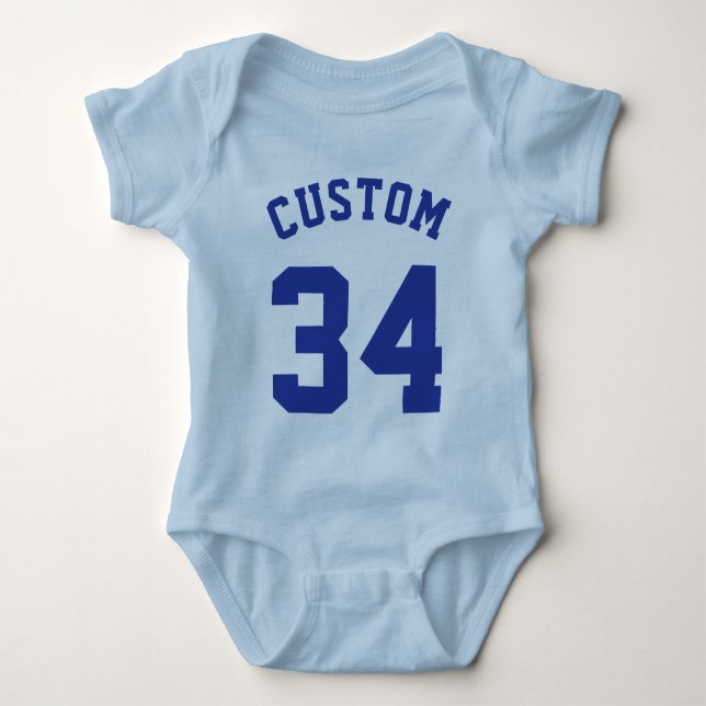 Light Blue & Royal Baby | Sports Jersey Design Bodysuit (Front)