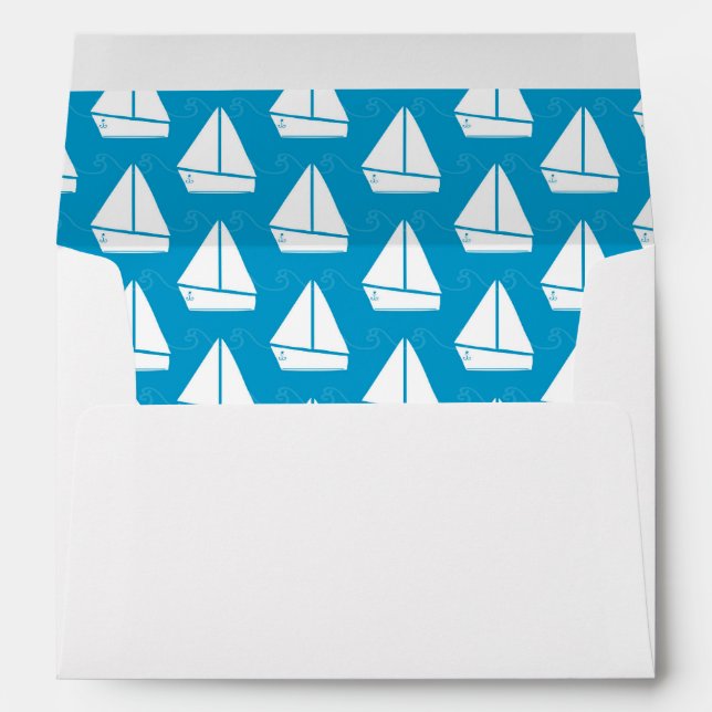 Light Blue Sailboat Pattern Envelope (Back (Bottom))