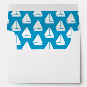 Light Blue Sailboat Pattern Envelope