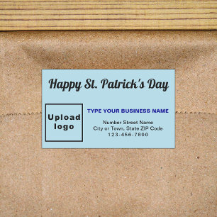 Light Blue Saint Patrick Business Rectangular Sticker