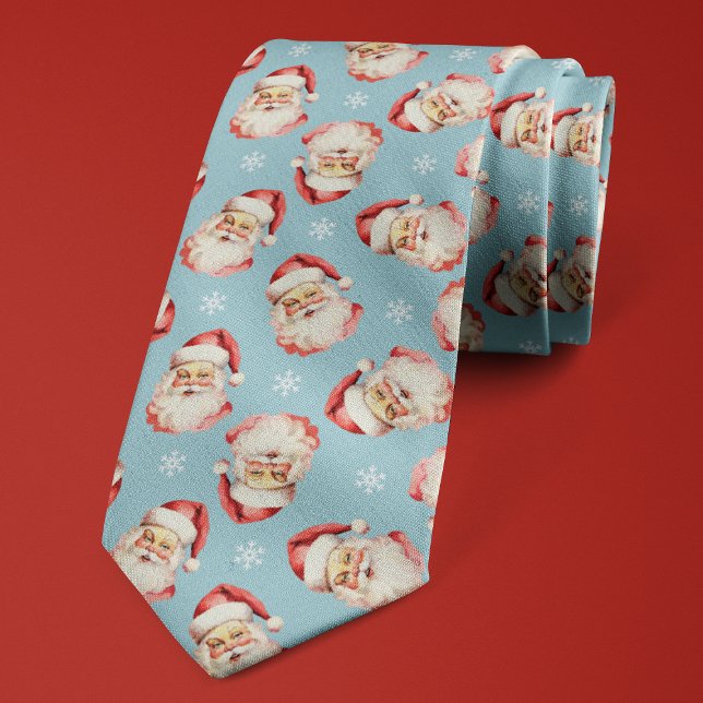 Light Blue Santa Claus Christmas Snowflake Tie (Creator Uploaded)
