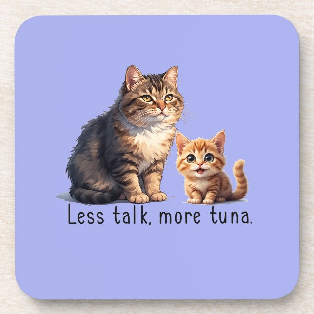 Light Blue Sassy Cat Theme Hard plastic coaster (Front)