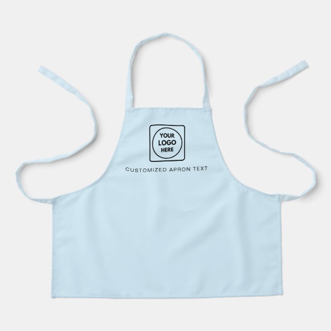 Light Blue School Logo Design for Kids Activities Apron (Front)