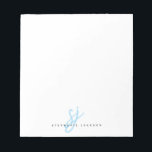 Light Blue Script Monogram Initials  Notepad<br><div class="desc">Light Blue Script Monogram Initials Notepad</div>