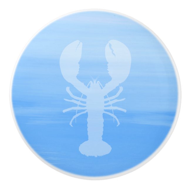 Light blue sea water with a lobster ceramic knob (Front)