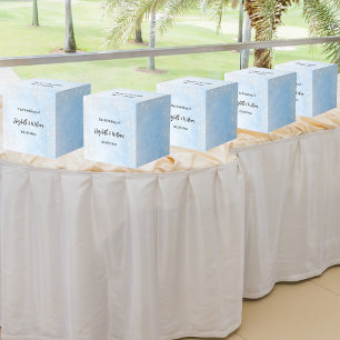 Light blue silver glitter wedding favour box