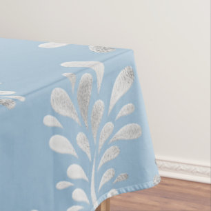 Light Blue & Silver Modern Pattern Tablecloth