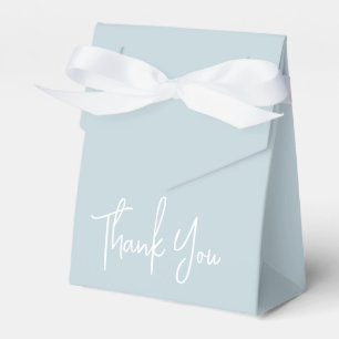 Light Blue Simple Script Thank You Favour Box