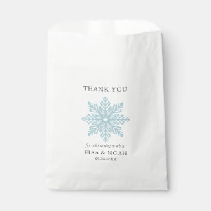 LIGHT BLUE SIMPLE SNOWFLAKE WEDDING Thank You Favour Bag
