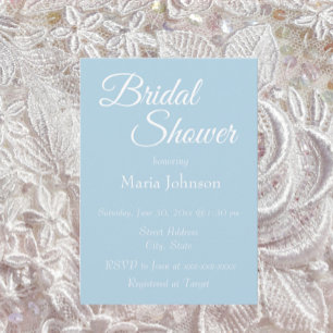 Light Blue Simple Style Bridal Shower Invitation