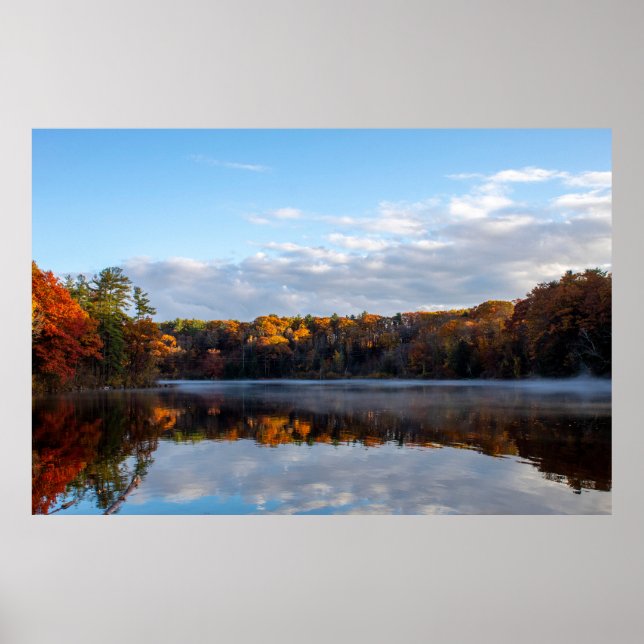 Light blue sky and colourful trees at Haviland Cov Poster (Front)