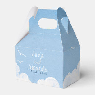Light Blue Sky Watercolor Wedding Favour Boxes