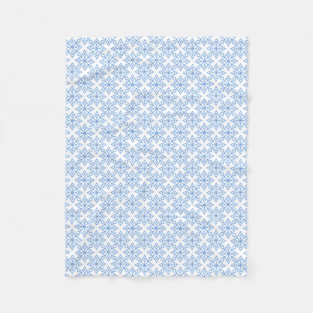 Light Blue Snowflake Pattern Fleece Blanket (Front)