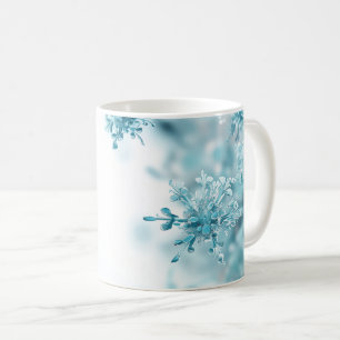 Light Blue Snowflakes Christmas Coffee Mug