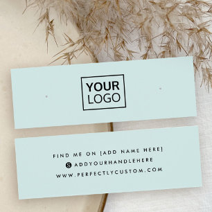 Light blue social media stud earring display card