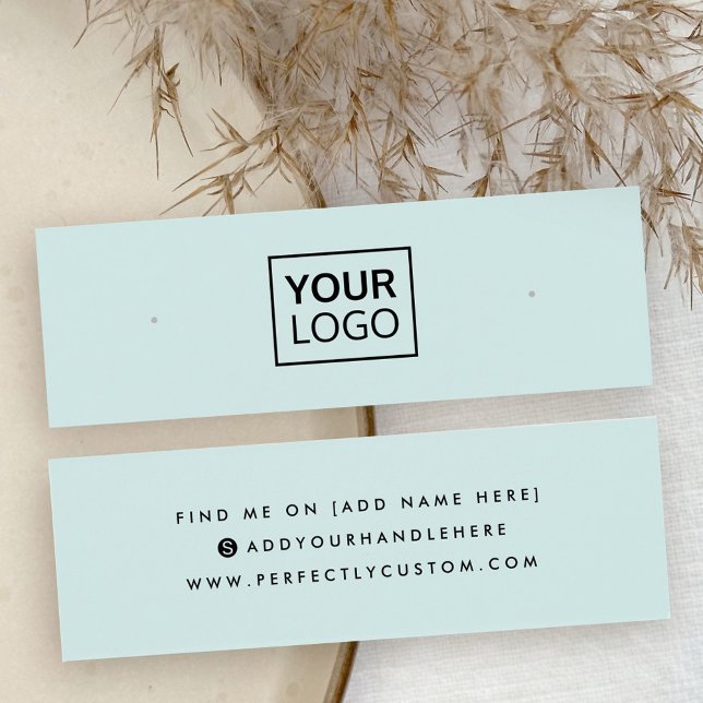 Light blue social media stud earring display card (Light blue social media stud earring display card)