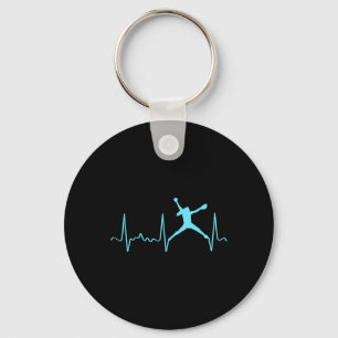 Light Blue Softll Pitcher Heartbeat - Fastpitch So Key Ring