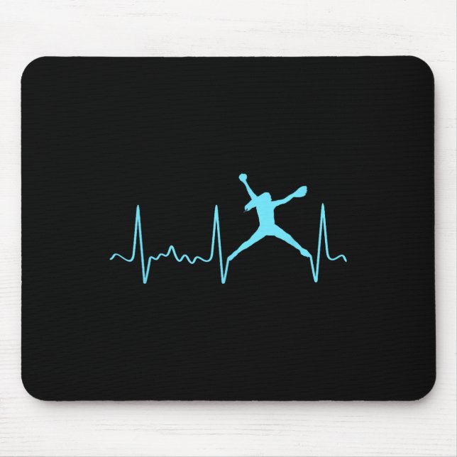 Light Blue Softll Pitcher Heartbeat - Fastpitch So Mouse Pad (Front)