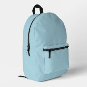 Light Blue Solid Colour Printed Backpack