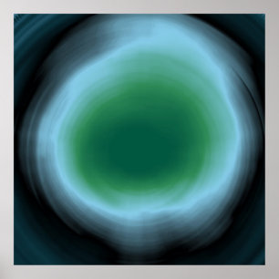 Light Blue spiral abstract acrylic painting Poster