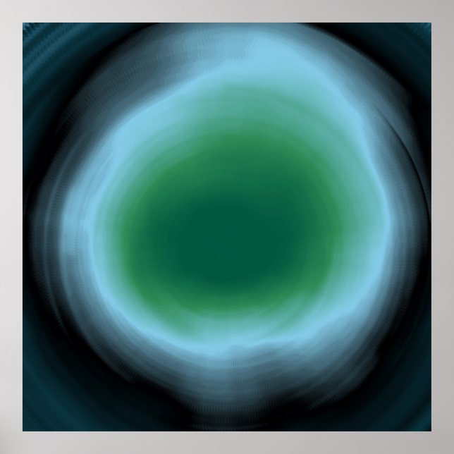 Light Blue spiral abstract acrylic painting Poster (Front)