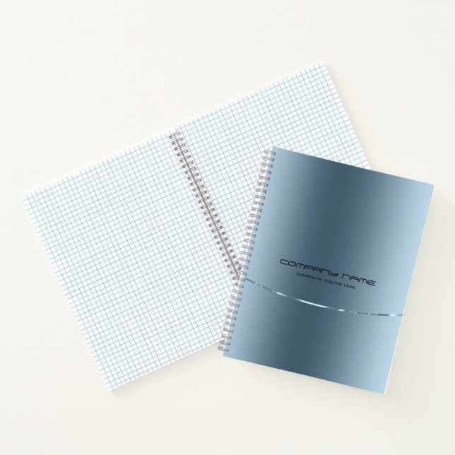 Light-blue Stainless Steel Look Notebook (Inside)