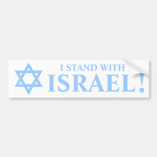 Light Blue Star of David Pro I Stand With Israel Bumper Sticker