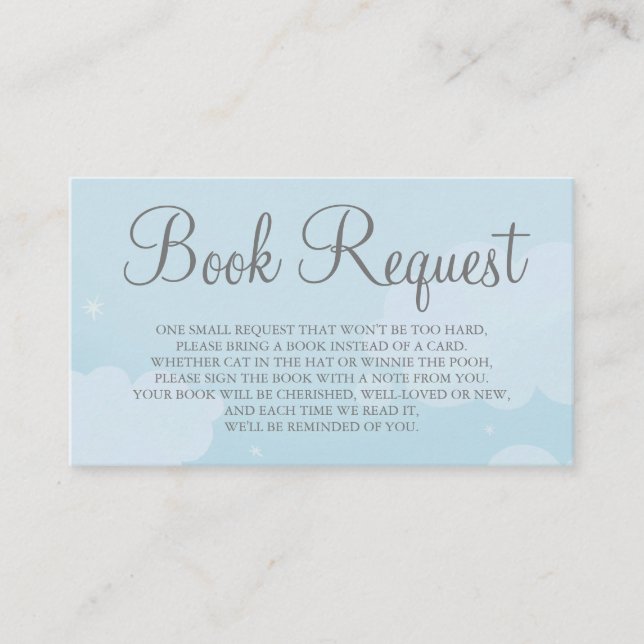 Light Blue Star Sky Book Request Card (Front)