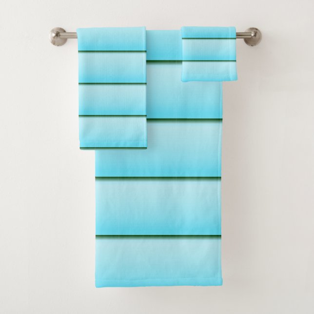Light Blue Stripe Bath Towel Set (Insitu)